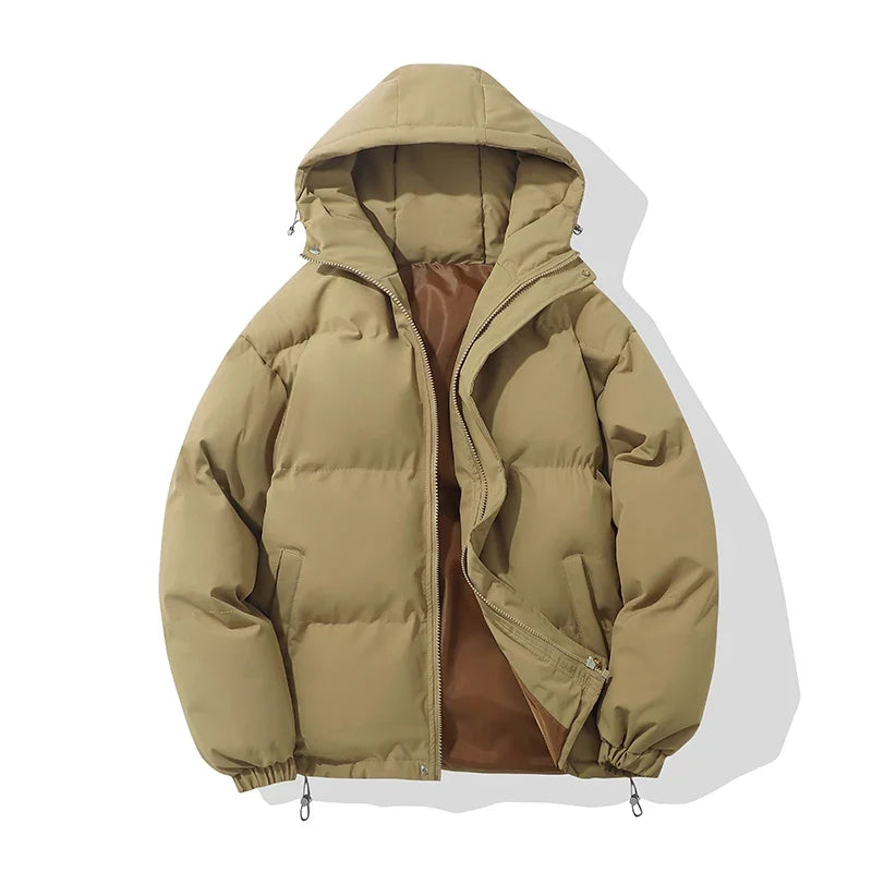 Unisex hooded cotton-blend puffer jacket
