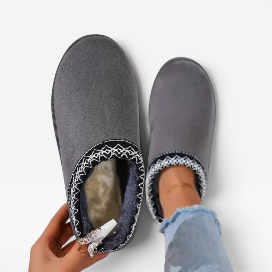 Women's Embroidered Fleece-Lined Platform Mules — view 7