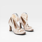 Women's Satin Court Shoes with Ribbon Lace-Up — view 4