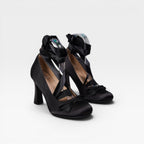 Women's Satin Court Shoes with Ribbon Lace-Up — view 10