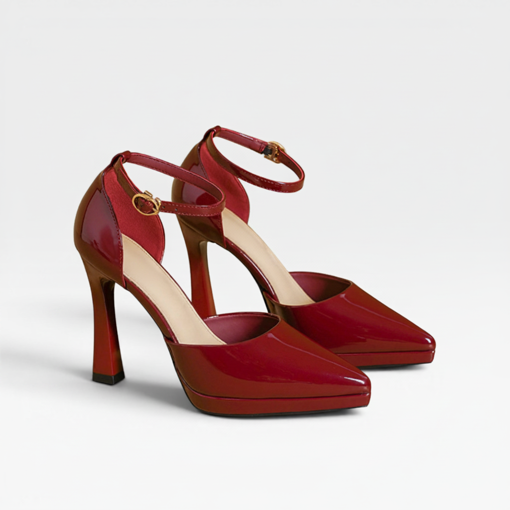 Women's Patent Leather Heels with Ankle Strap — view 2