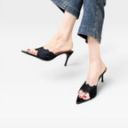 Women's Lace Pointed Toe Stiletto Mules — view 9