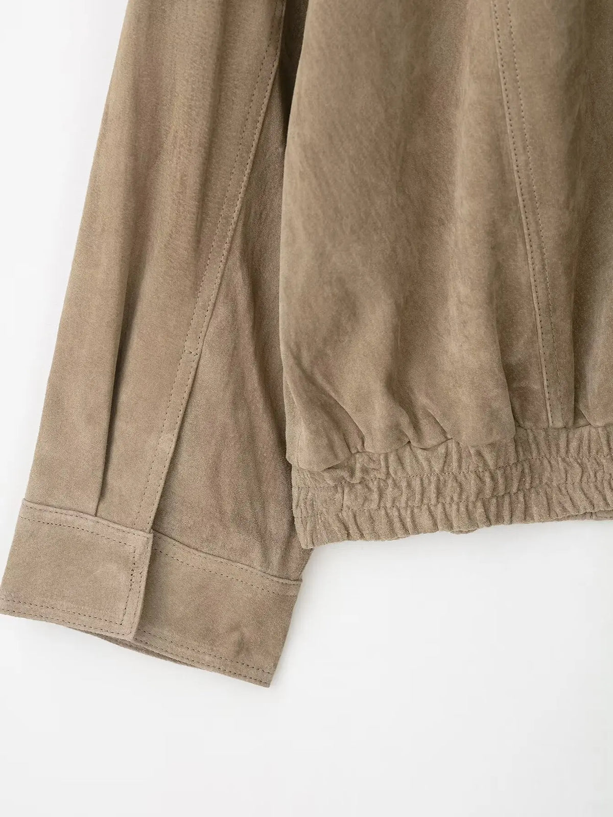 Women's suede-look bomber jacket with pockets