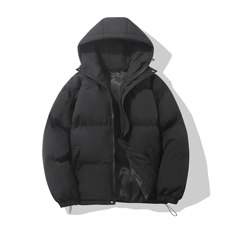 Unisex hooded cotton-blend puffer jacket