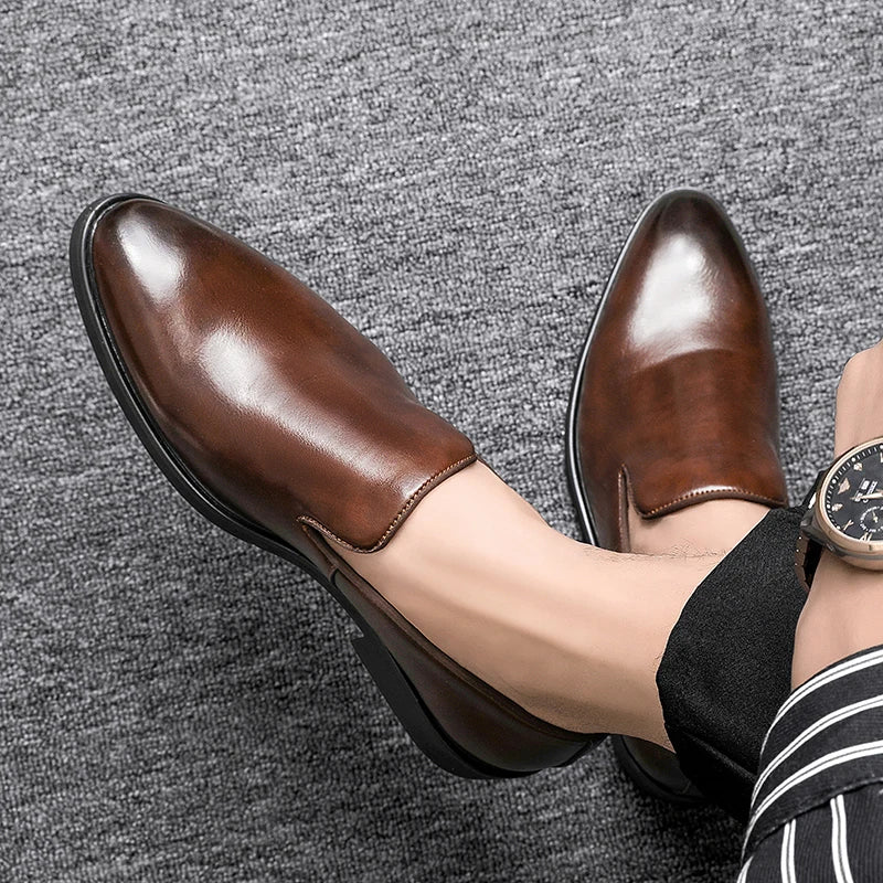 Men's Comfort Leather Slip-On Shoes – Massimo