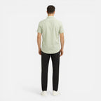 Men's slim fit short-sleeve linen-look shirt