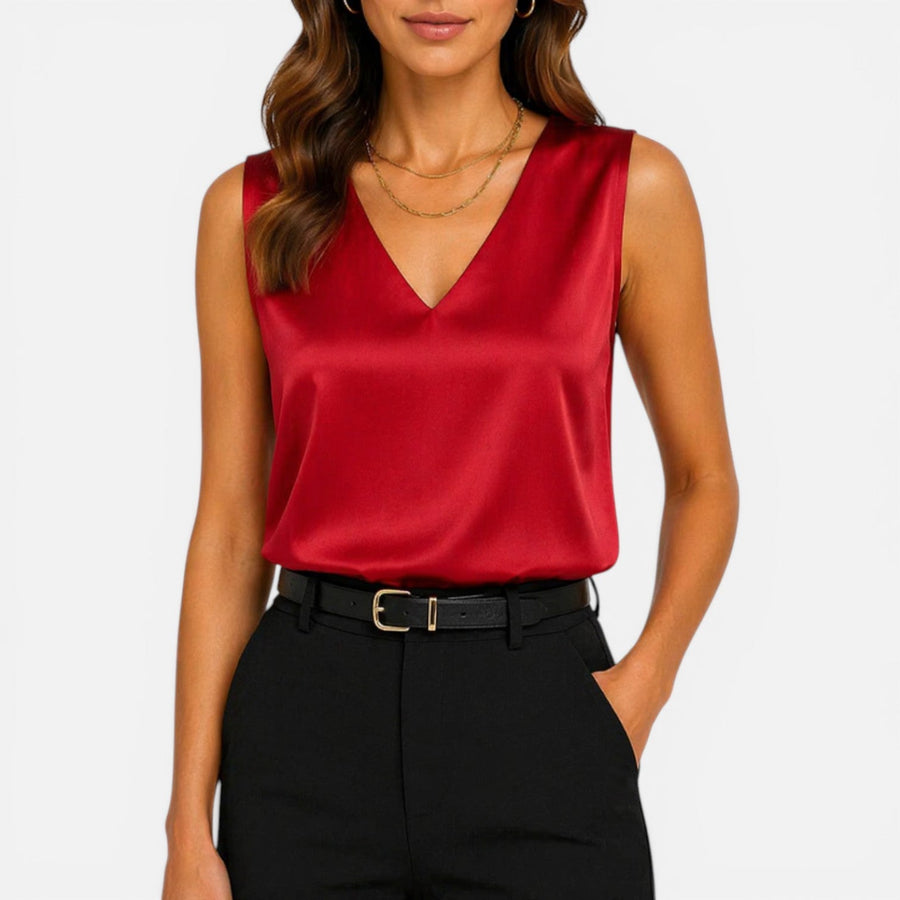 Women's satin-look V-neck camisole top