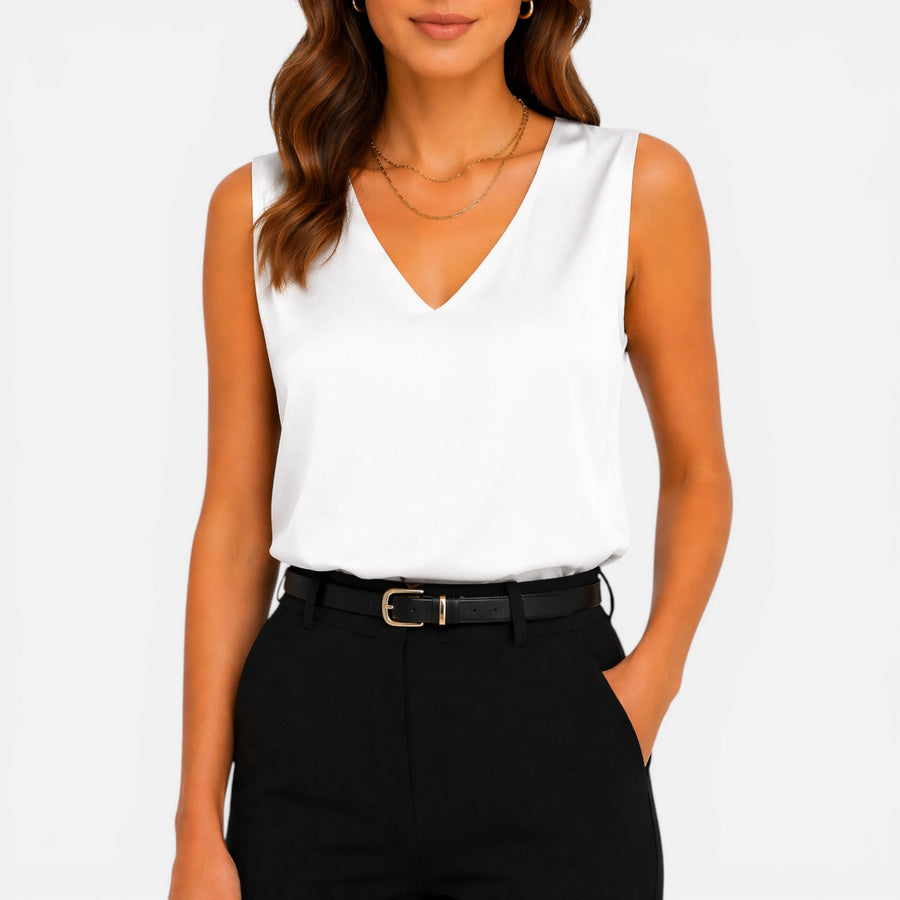 Women's satin-look V-neck camisole top