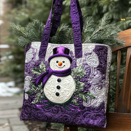 Sparkling Snowman Tote Bag