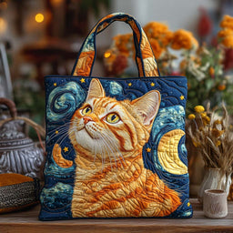 Starry Gaze Cat Tote Bag