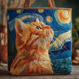 Starry Gaze Tabby Tote Bag