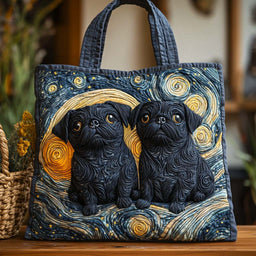 Starry Night Pugs Tote Bag