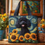 Starry Sunflower Smile Tote Bag