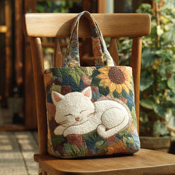 Sunflower Magic Cat Tote Bag