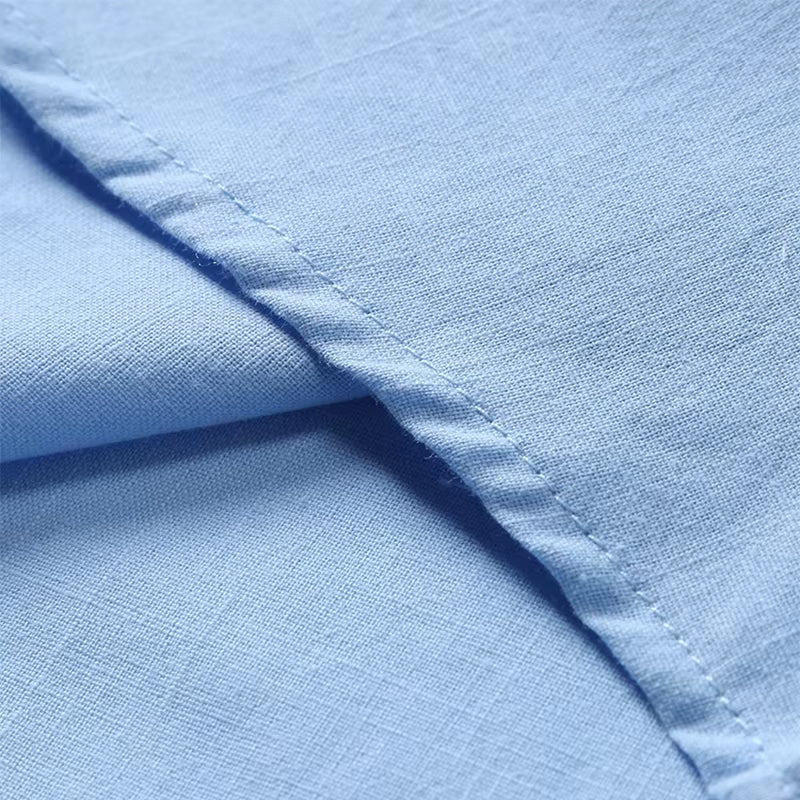 Men's linen-look short-sleeve polo shirt
