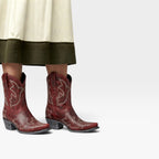 Women's Embroidered Cowboy Ankle Boots with Pointed Toe — view 5