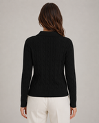 Pull en maille torsadée à col polo pour femme | Pickering