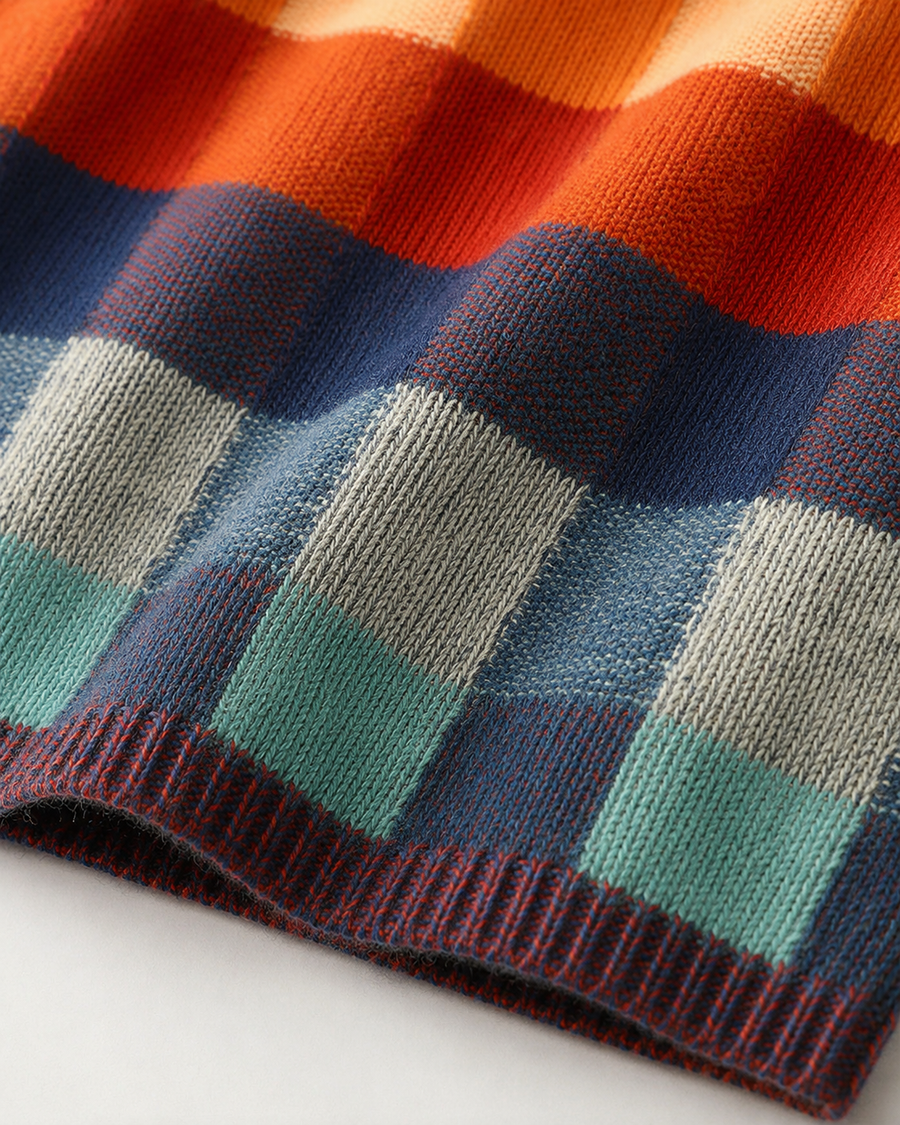 Pull en maille à carreaux avec col roulé pour femme | Wetherby