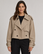 Manteau trench court à poignets à boucles pour femme | Hutton