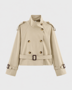 Women's Cropped Funnel Neck Trench Jacket | Reeth