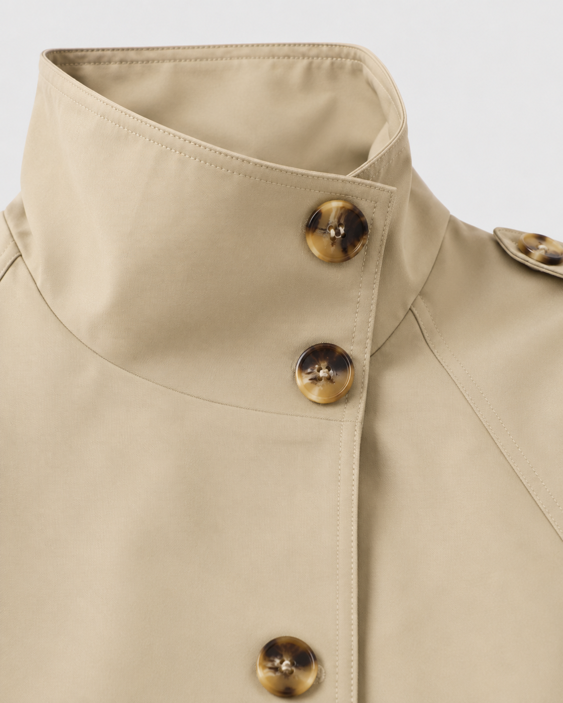 Women's Cropped Funnel Neck Trench Jacket | Reeth