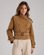 Women's Cropped Funnel Neck Trench Jacket | Reeth