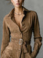 Mila | Suede Shirt Dress