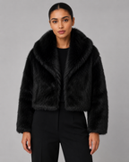 Women's Plush Faux Fur Cropped Jacket | Slaithwaite