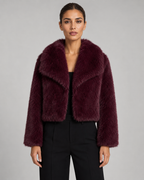 Women's Plush Faux Fur Cropped Jacket | Slaithwaite