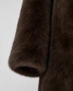 Manteau long en fausse fourrure pour femme à col large | Honley