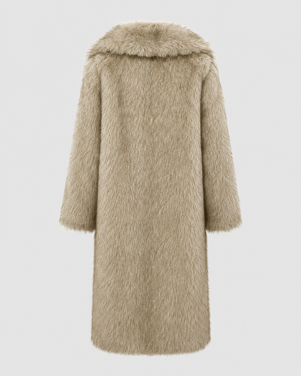Manteau long en fausse fourrure pour femme à col large | Honley