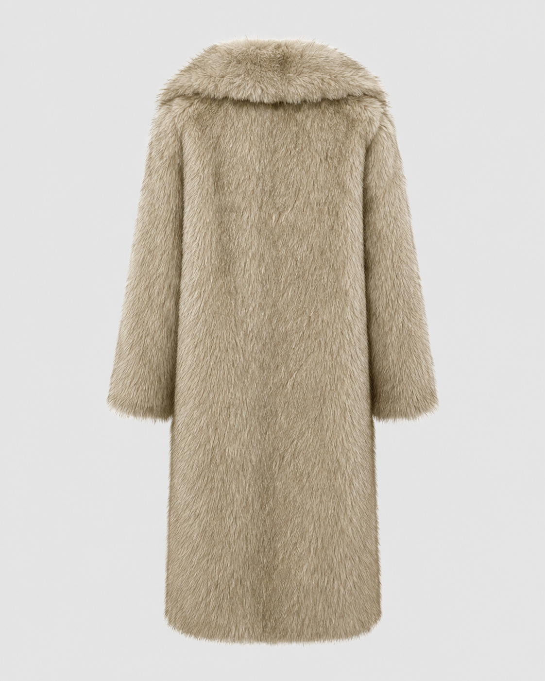 Manteau long en fausse fourrure pour femme à col large | Honley
