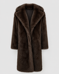 Manteau long en fausse fourrure pour femme à col large | Honley