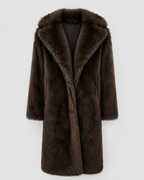 Manteau long en fausse fourrure pour femme à col large | Honley