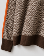 Pull à col roulé en chevrons pour femme avec manches contrastantes | Tadcaster