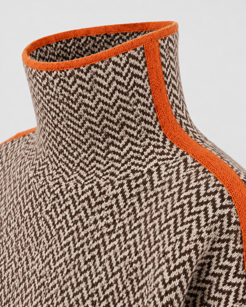 Pull à col roulé en chevrons pour femme avec manches contrastantes | Tadcaster