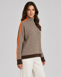 Pull à col roulé en chevrons pour femme avec manches contrastantes | Tadcaster