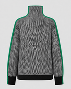 Pull à col roulé en chevrons pour femme avec manches contrastantes | Tadcaster