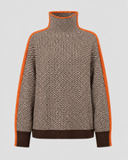 Pull à col roulé en chevrons pour femme avec manches contrastantes | Tadcaster