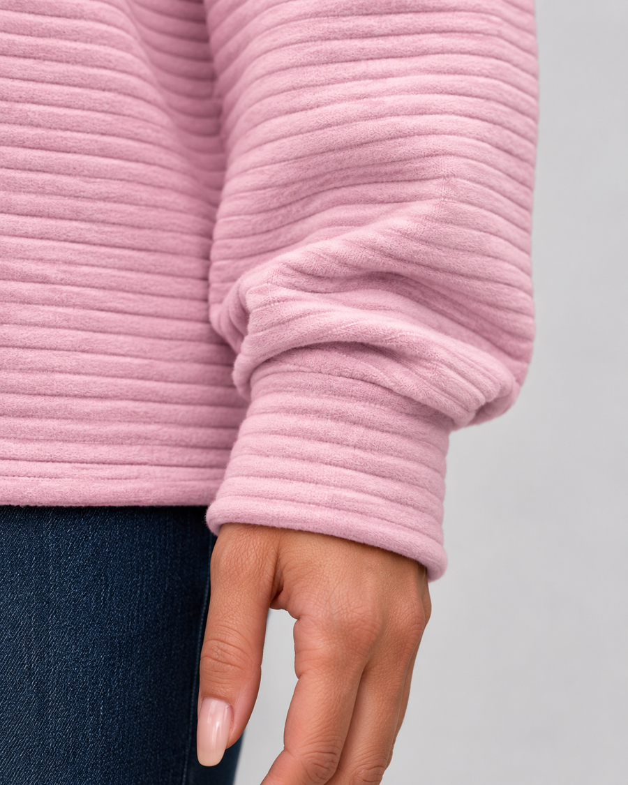 Pull côtelé pour femme à fermeture éclair quart de zip | Pateley