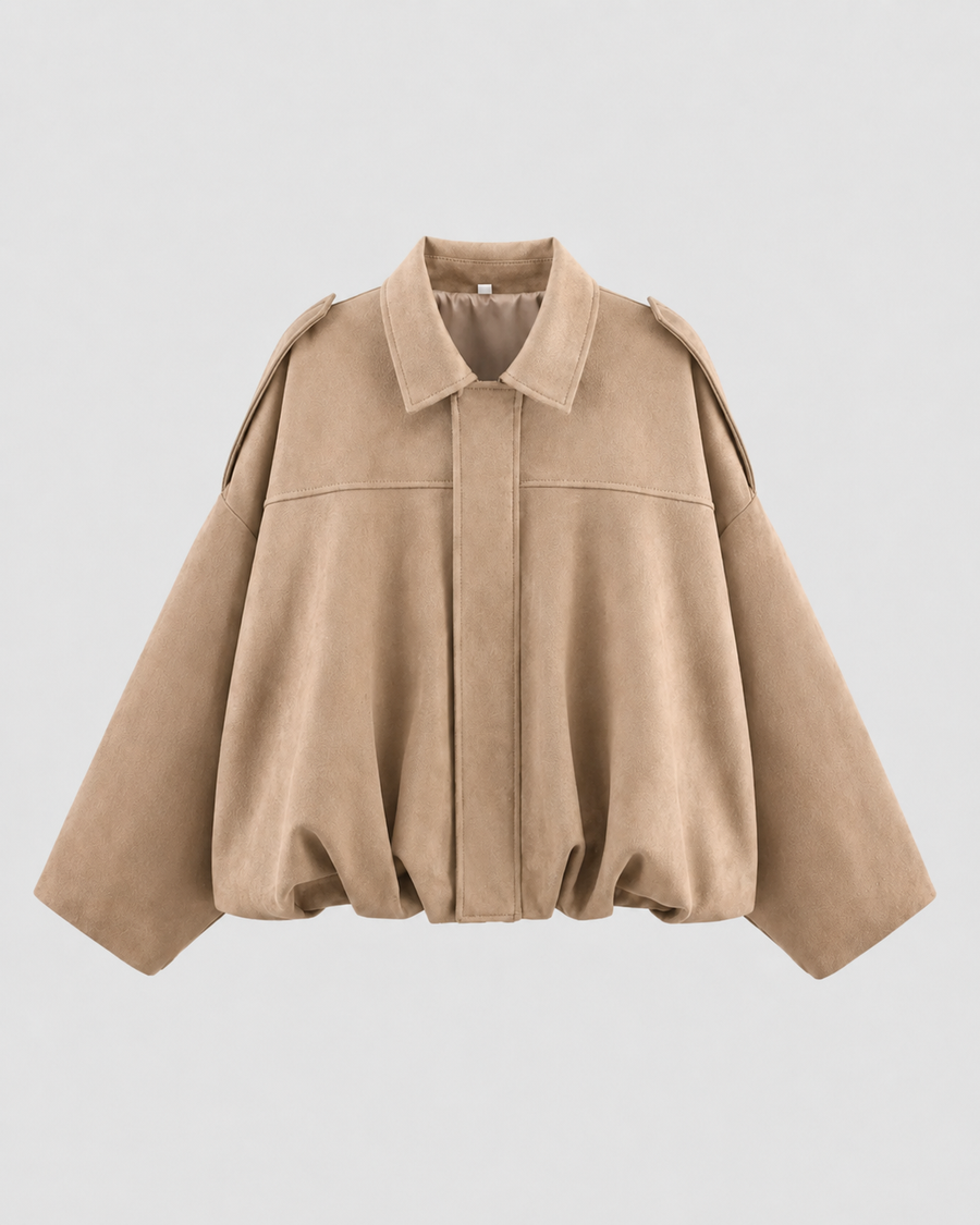 Women's Cropped Suede-Look Bomber Jacket | Bedale