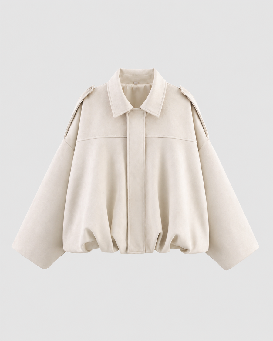 Women's Cropped Suede-Look Bomber Jacket | Bedale