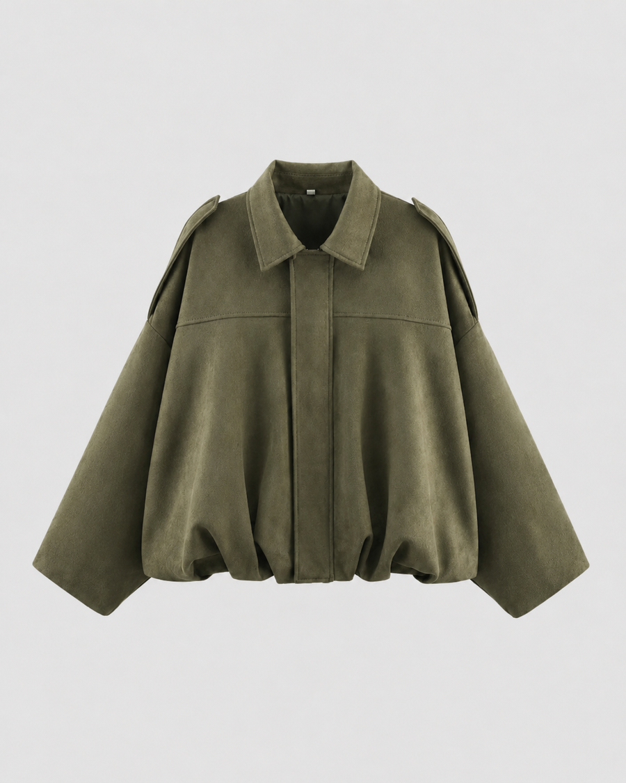 Women's Cropped Suede-Look Bomber Jacket | Bedale