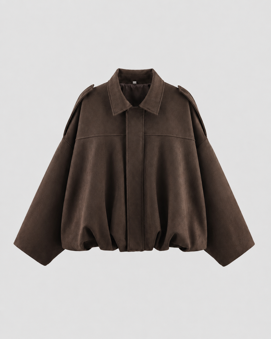 Women's Cropped Suede-Look Bomber Jacket | Bedale