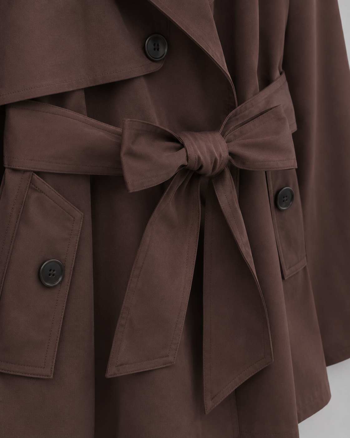 Manteau trench court à taille nouée pour femme | Staithes