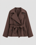 Manteau trench court à taille nouée pour femme | Staithes