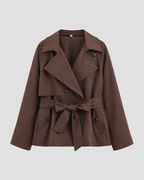 Manteau trench court à taille nouée pour femme | Staithes