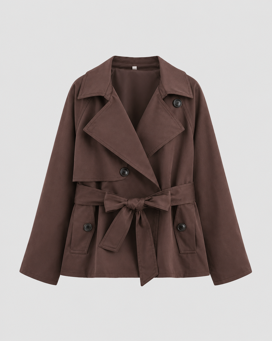 Women's Cropped Tie Waist Trench Coat | Staithes