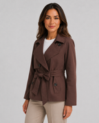 Manteau trench court à taille nouée pour femme | Staithes