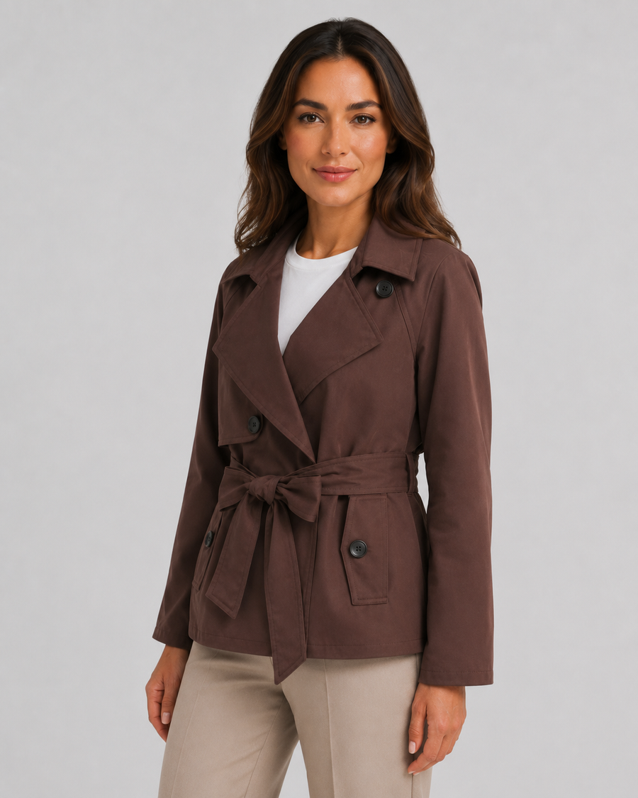 Women's Cropped Tie Waist Trench Coat | Staithes